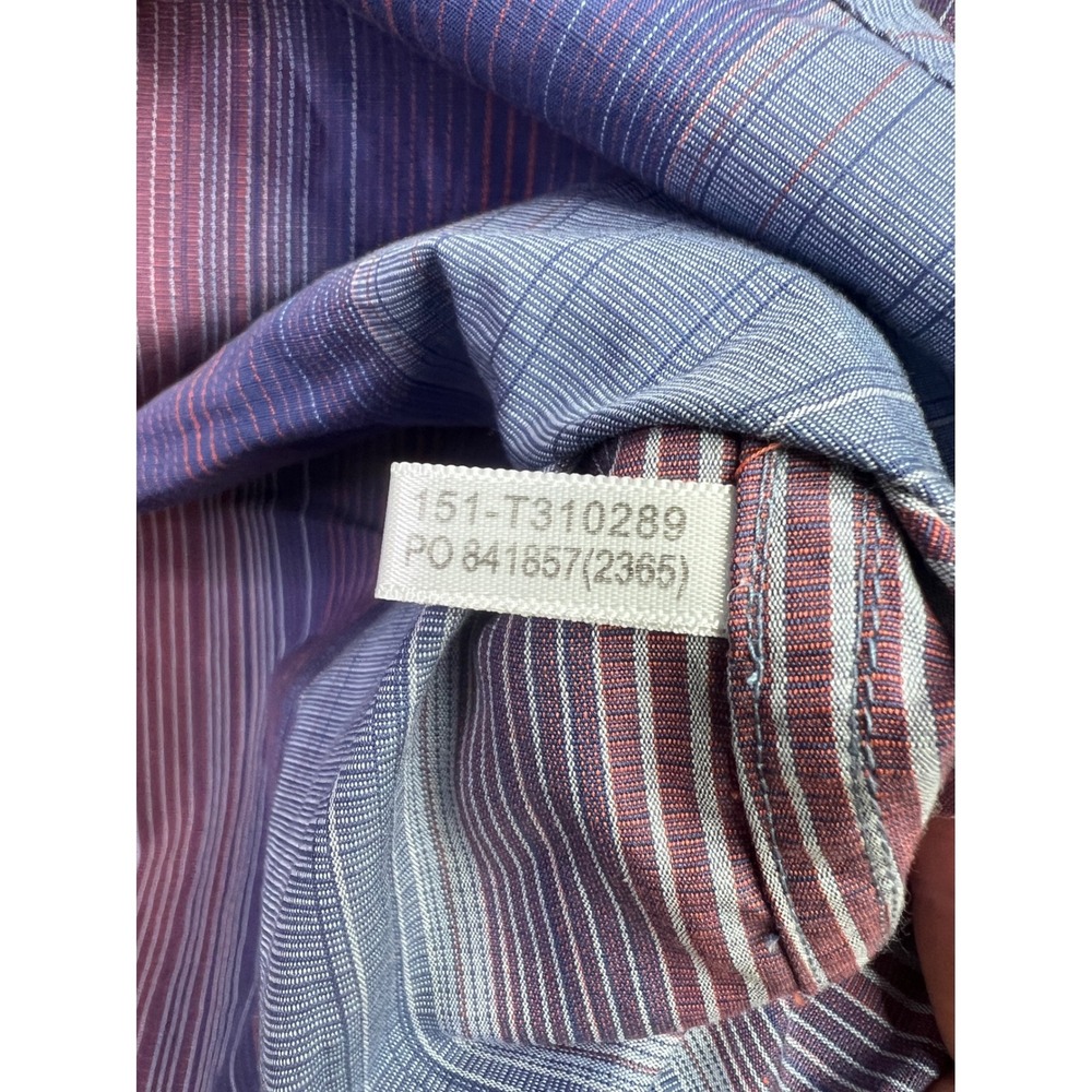 Tommy Bahama Mens XL Striped Button Down Shirt Blue Burgundy Cotton T310289 - Picture 8 of 13